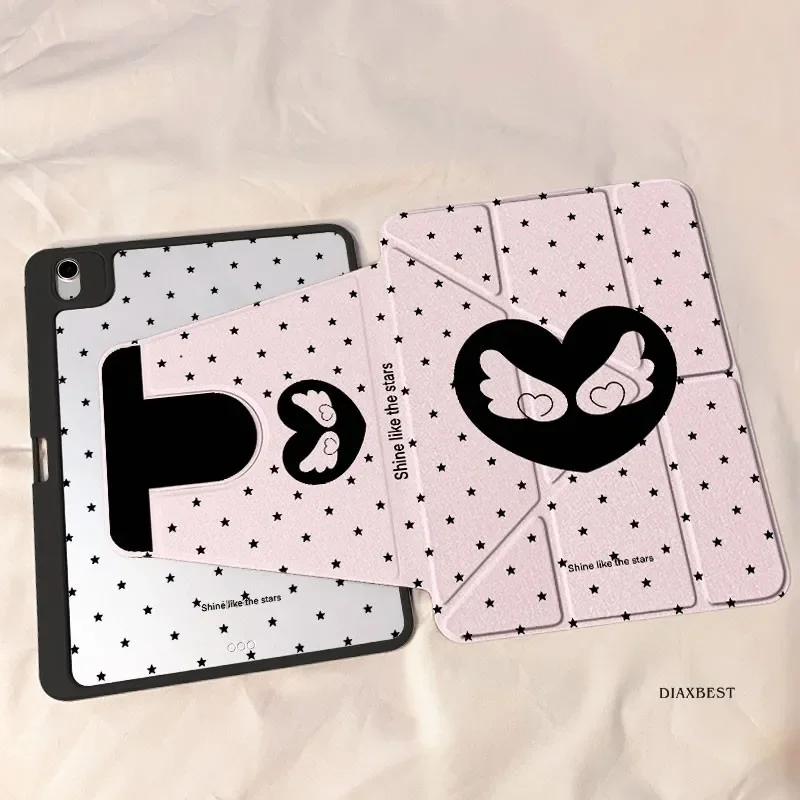 

Star Angel Wings Love Tablet Case For iPad Pro 11 13 M2 M4 M3 9.7 10.2 5/6th 7/8/9 10th 11th Mini 6 7 Air 3 4 5 6 Stand Cover
