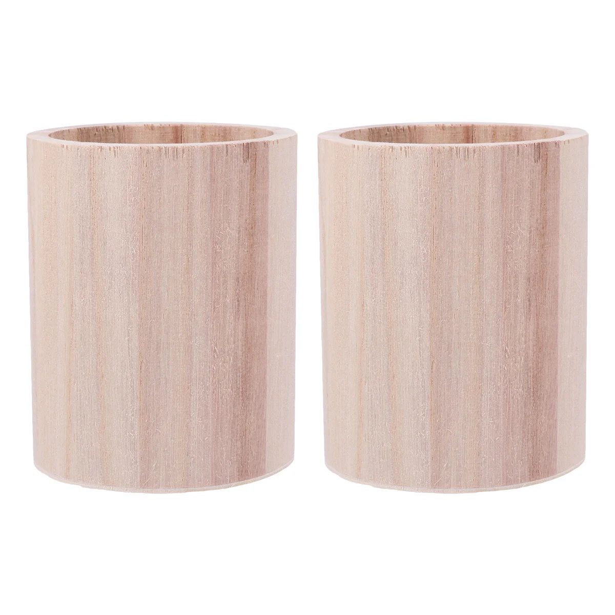 

2 Pcs Work Desk Pen Container Accessories Pencil Holder Wooden Organizer Holders