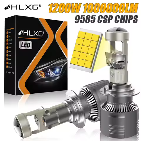 1200W 1000000LM H7 H4 Canbus Car Headlight Mini Lens H11 H8 9005 9006 HB3 HB4 LED Projector Bulb 6000K Auto Motorcycle Mini Lens