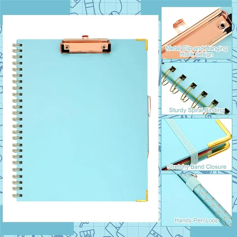 QWE-многоразовый блокнот, набор шариковых ручек, 5 приложений с 10 карманами для хранения, буфер обмена, переплет, ручка с кристаллами и бриллиантами для школы