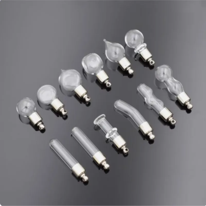 for 6mm outer diameter twisted wire cap glass bottle pendant hanging metal cap rice carving wish bottle handmade DIY accessories