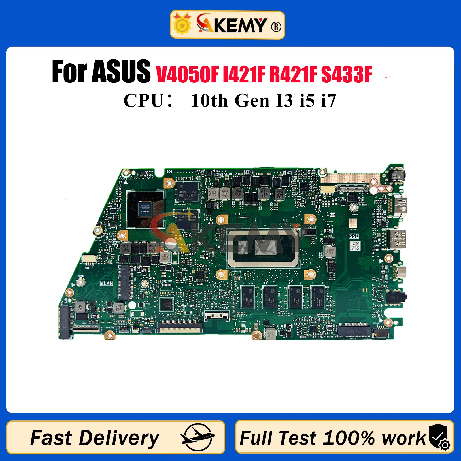 

X421FL Laptop Motherboard For ASUS X421F V4050F I421F R421F S433F X421FL X421FAY X421FQY X421FPY Mainboard W/ 10th Gen I3 i5 i7