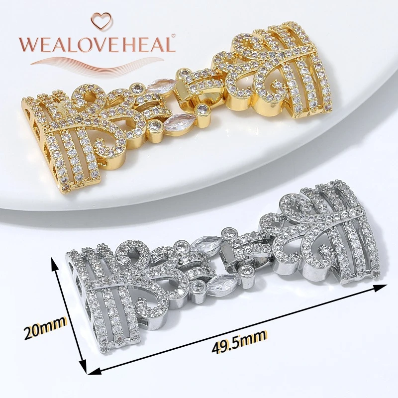 Luxuriöser 18K vergoldeter Messing-Verbinder mit mehrreihiger Schleife und Perlen sowie CZ für DIY-Armband- und Halsketten-Schmuckherstellung. – Detail 16