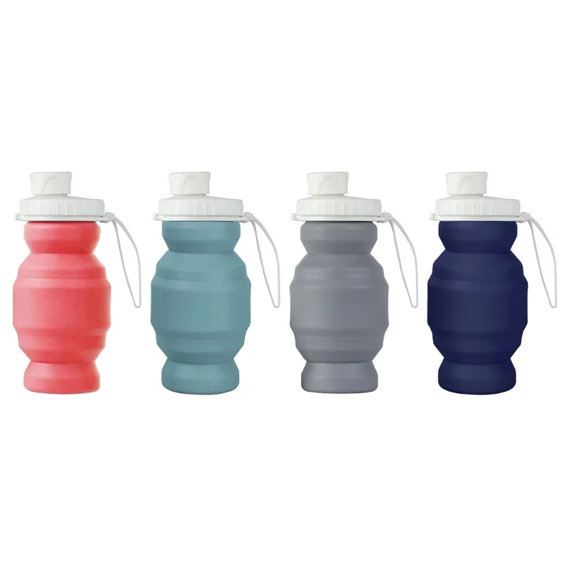 

Collapsible Water Bottle, Reusable 320ml Silicone Water Bottle for Gym, Camping, Hiking, Leak Proof Sport Water Bottles