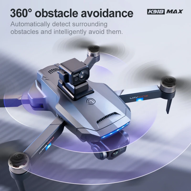 K918 Max GPS Drone 4K Professional หลีกเลี่ยงอุปสรรค DualHD กล้อง Brushless Quadcopter แบบพับได้แบบพับได้ Aerial กล้อง