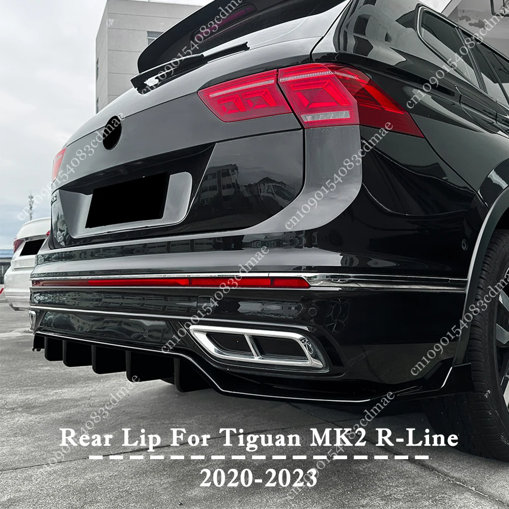 ماكستون نمط المصد الخلفي الناشر الشفاه المفسد لشركة فولكس فاجن تيجوان MK2 R-Line تجميل 2020-2023 النسخة الأوروبية الفاصل طقم الجسم