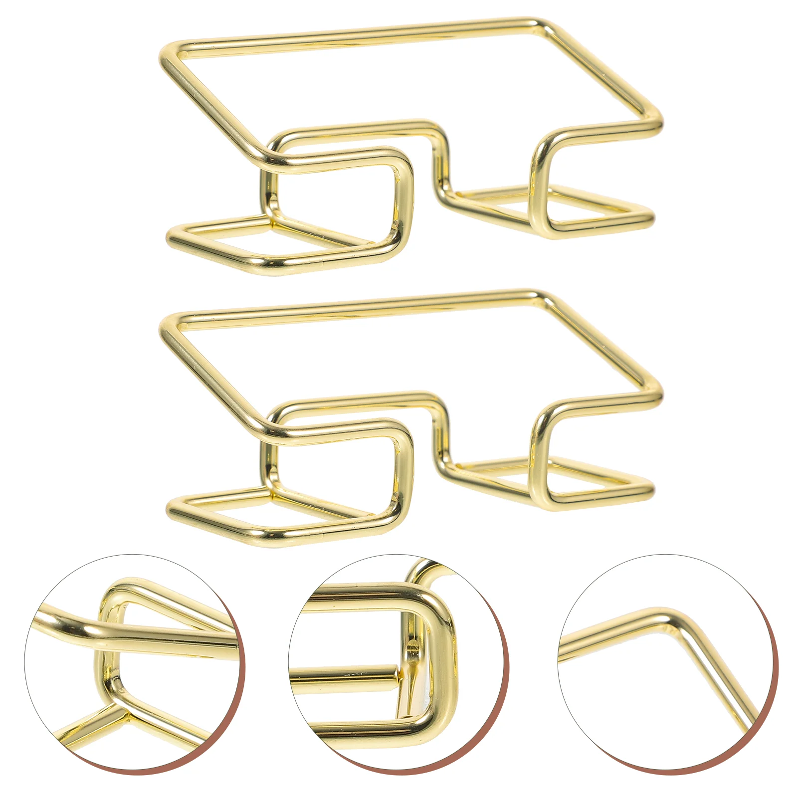 

Business Card Rack Bracket Simple Metal Holder Desktop Display Storage Box 2pcs Gold Cards Practical