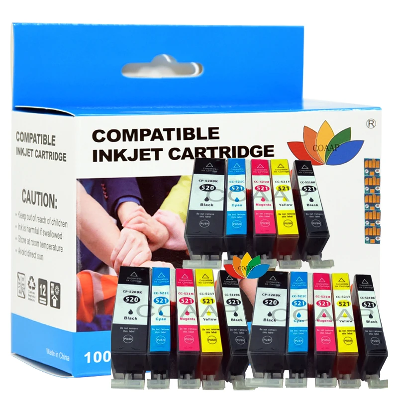 Compatible Ink Cartridge for CANON PGI 520 CLI 521 for PIXMA MP560 MP620 MP540 MP550 MP630 MX870 Printer PGI520 CLI521