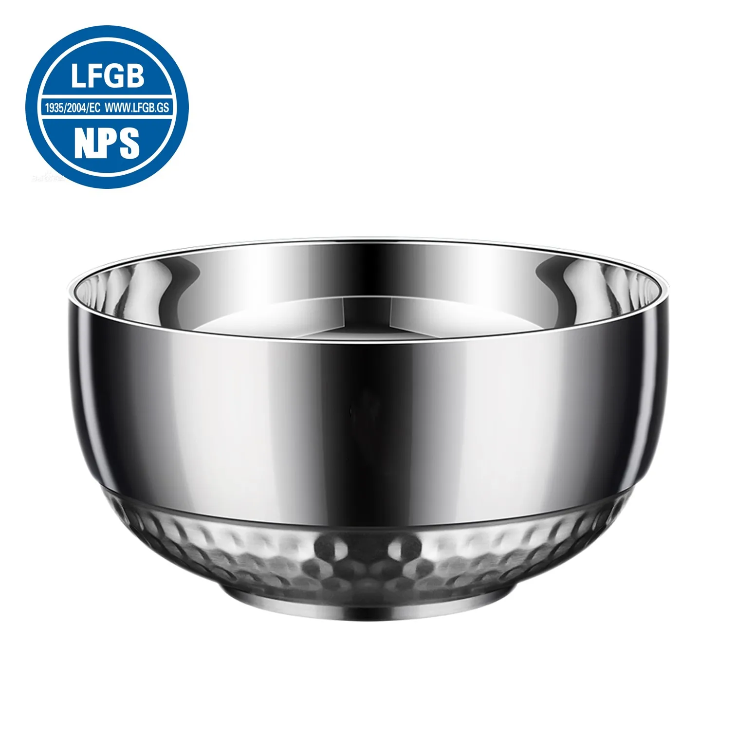 

LFGB Certificated 304 Stainless Steel Bowl Family Salad Basin Heat Insulation Fall Resistant Food Container for Baby Feeding