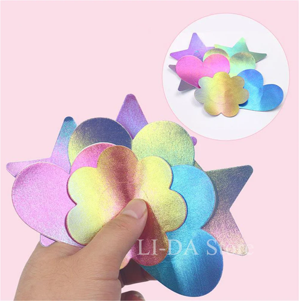 5 Pairs Women Invisible Nipple Cover Gradient Color Breast Lift Tape Overlays Bra Nipple Stickers Self Adhesive Pasties