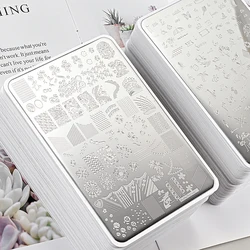 9.5X14.5cm Big Size Nail Art Stamping Plate Leaf Flower Geometric Designs Nail Art Template Graffiti Polish Printing Stencils