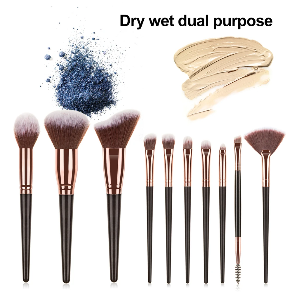 Set Make-Up Borstels Tool Cosmetisch Poeder Oogschaduw Foundation Blush Borstel Conische Transparante Matte Handgreep Maquiagem