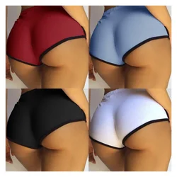 Biquíni de emenda monocromático para senhoras, shorts super magras, mistura de algodão, moda verão