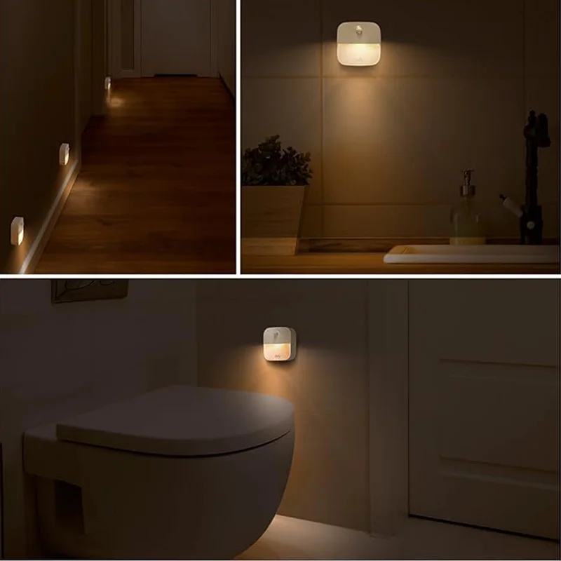 Stick-On Night Light, Warm White LED, Motion Sensor, Bedroom, Bathroom, Kitchen, Hallway, Stairs, Energy Efficient