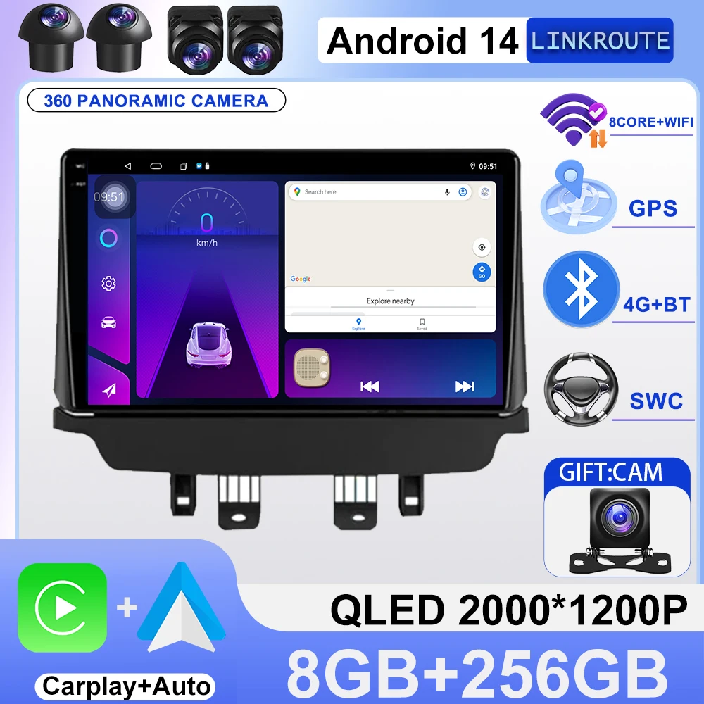 For Mazda CX-3 CX3 Mazda 2 Mazda2 DK 2015 2016 2017 2018 GPS Navigation Multimedia Stereo Player Android 13 Car Radio Carplay