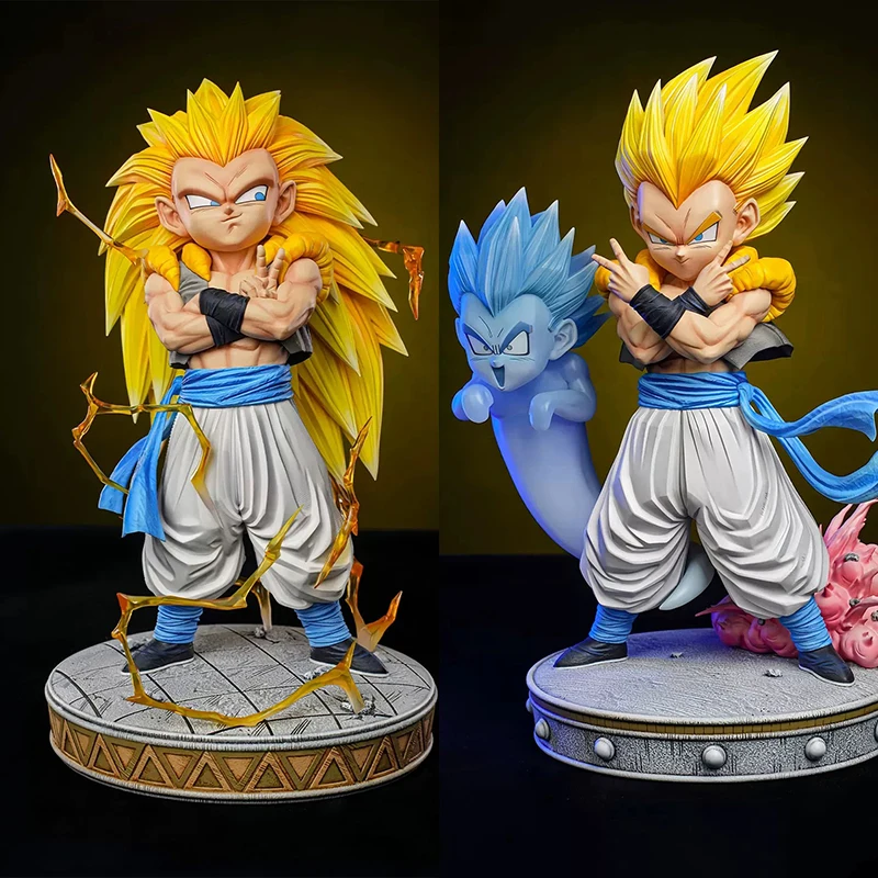 อะนิเมะ SJJ3 Gotenks Dragon Ball ตัวเลข Super Saiyan Gotenks ตัวเลขการกระทํา 25 ซม.PVC Collection รูปปั้นของเล่นตกแต่งของขวัญ