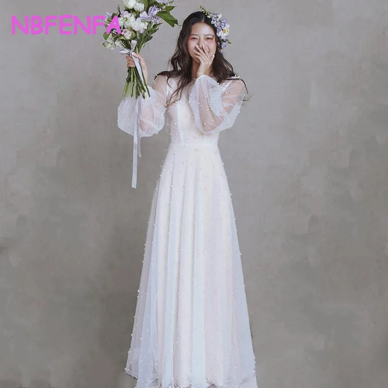 Light Wedding Dresses Travel Photography Super Simple White Thin Exterior Korean 2024 New Small Dress Autumn Vestidos De Novia