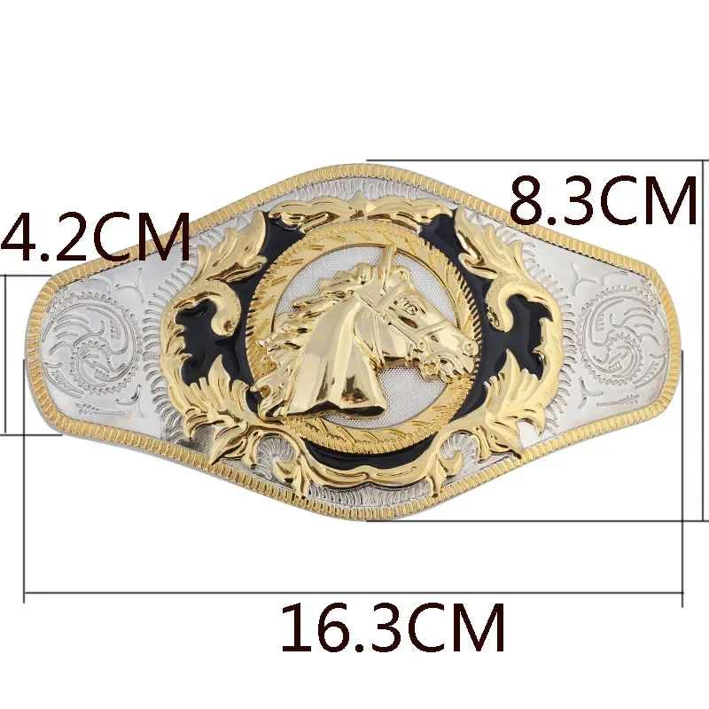 Super Big Mens Belt Buckle Head  Golden Horse Cow Waistband DIY