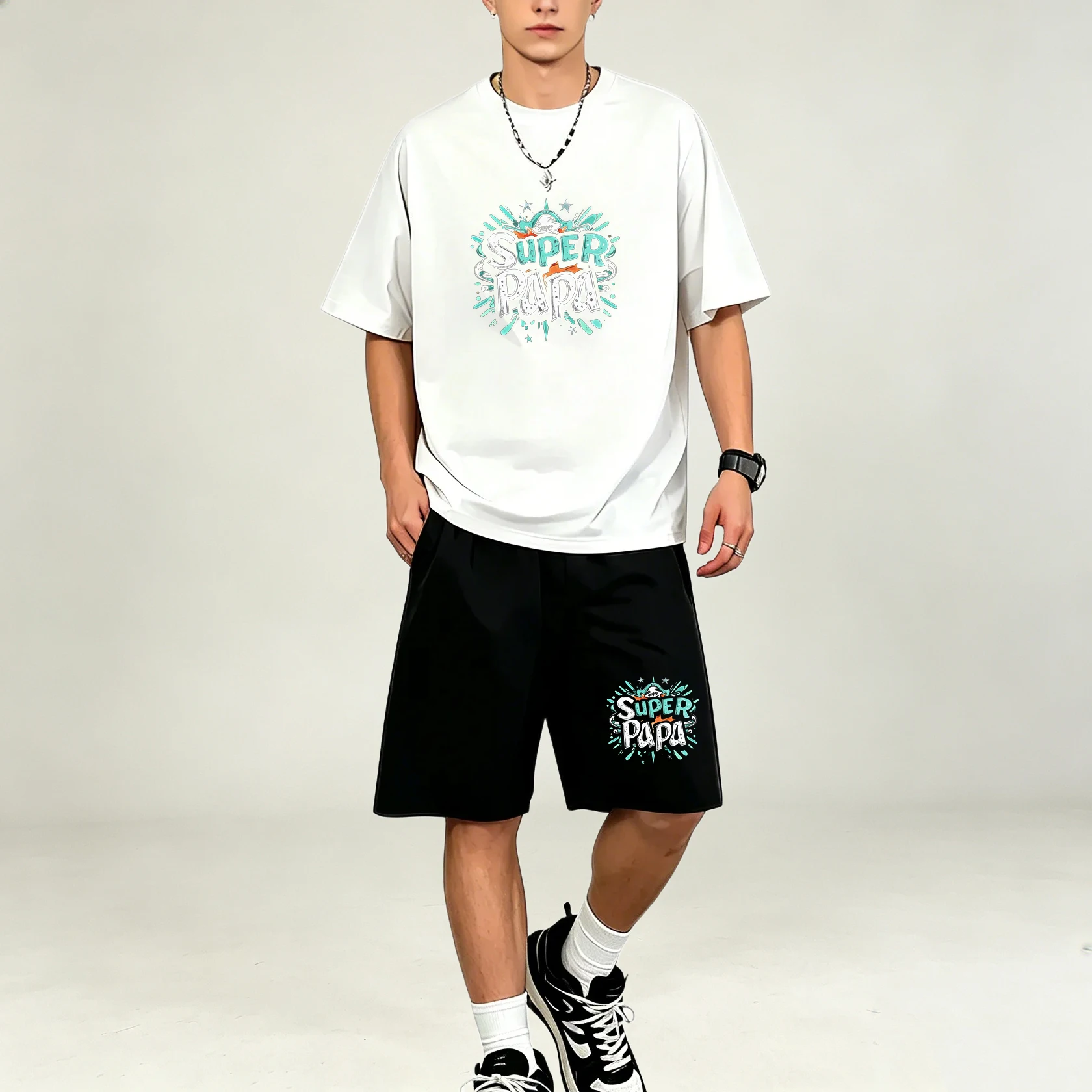 Fashion Men T‑Shirts Sets Abst - đánh giá và giá Street Fashion For Short Guys