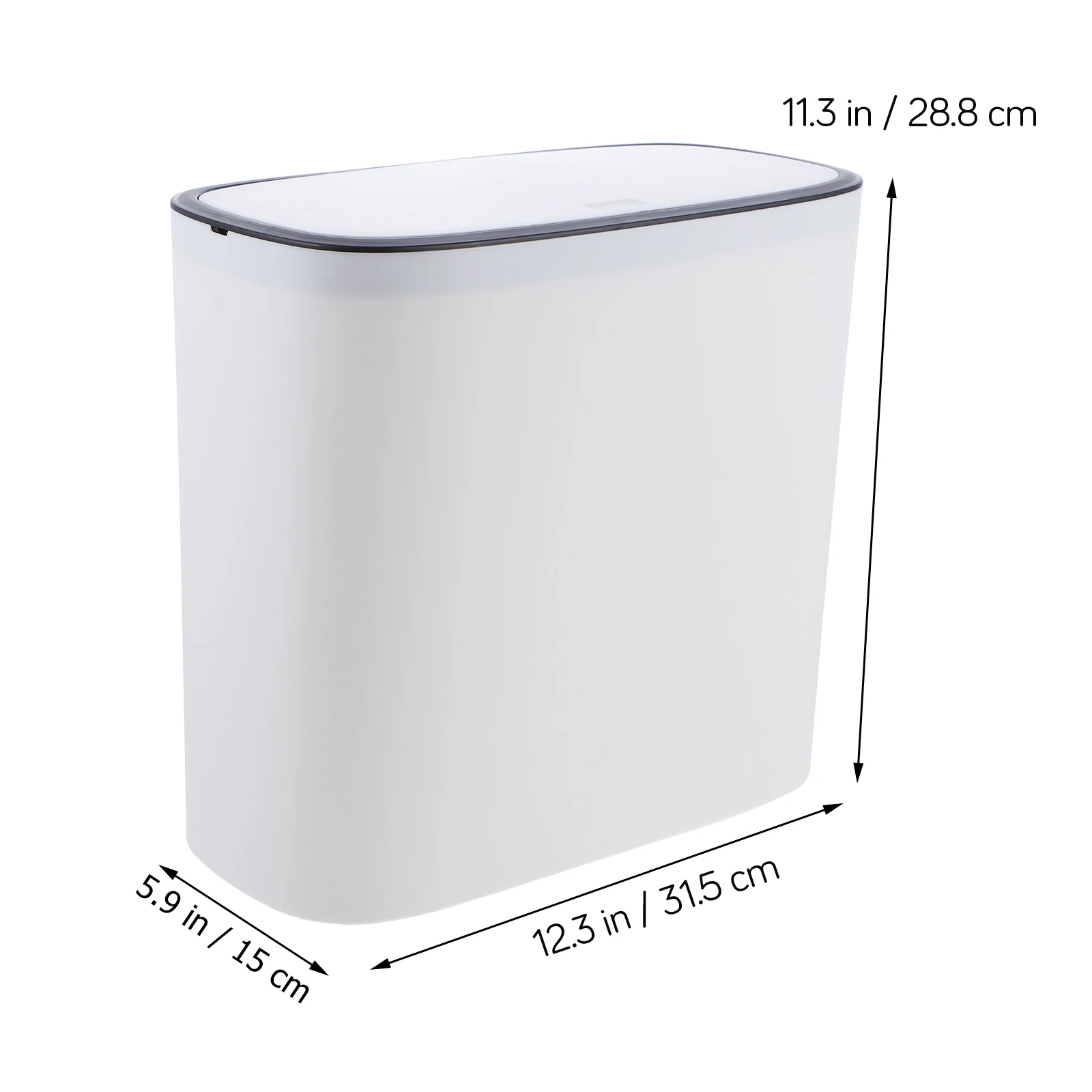 

Trash Can with Lid Small Cans Lids Trashcan Indoor Garbage Bathroom Rubbish Bin Narrow Kitchen