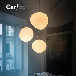 Nordic Modern Minimalist Living Room Dining Room Glass Chandelier Creative Bedroom Ceiling Empty Stairs Cobblestone Lamp