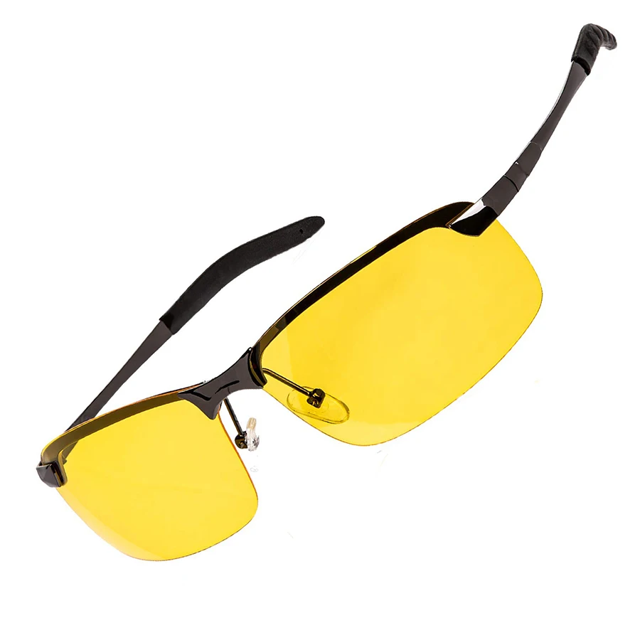 Night Driving Glasses Anti Glare Polarized Anti Glare Nighttime Glasses HD Yellow Tinted UV400 Eye Protection Aviator eyeglasses