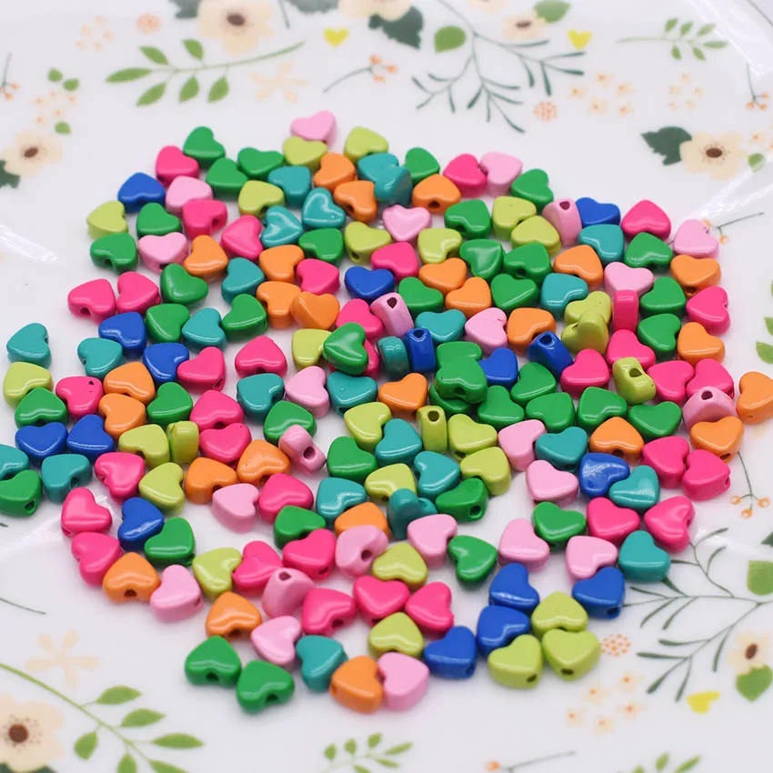 

6mm Color Heart Shape Beads Jewelry Findings Metal Alloy Beads For Jewelry Making DIY Bracelet Necklace