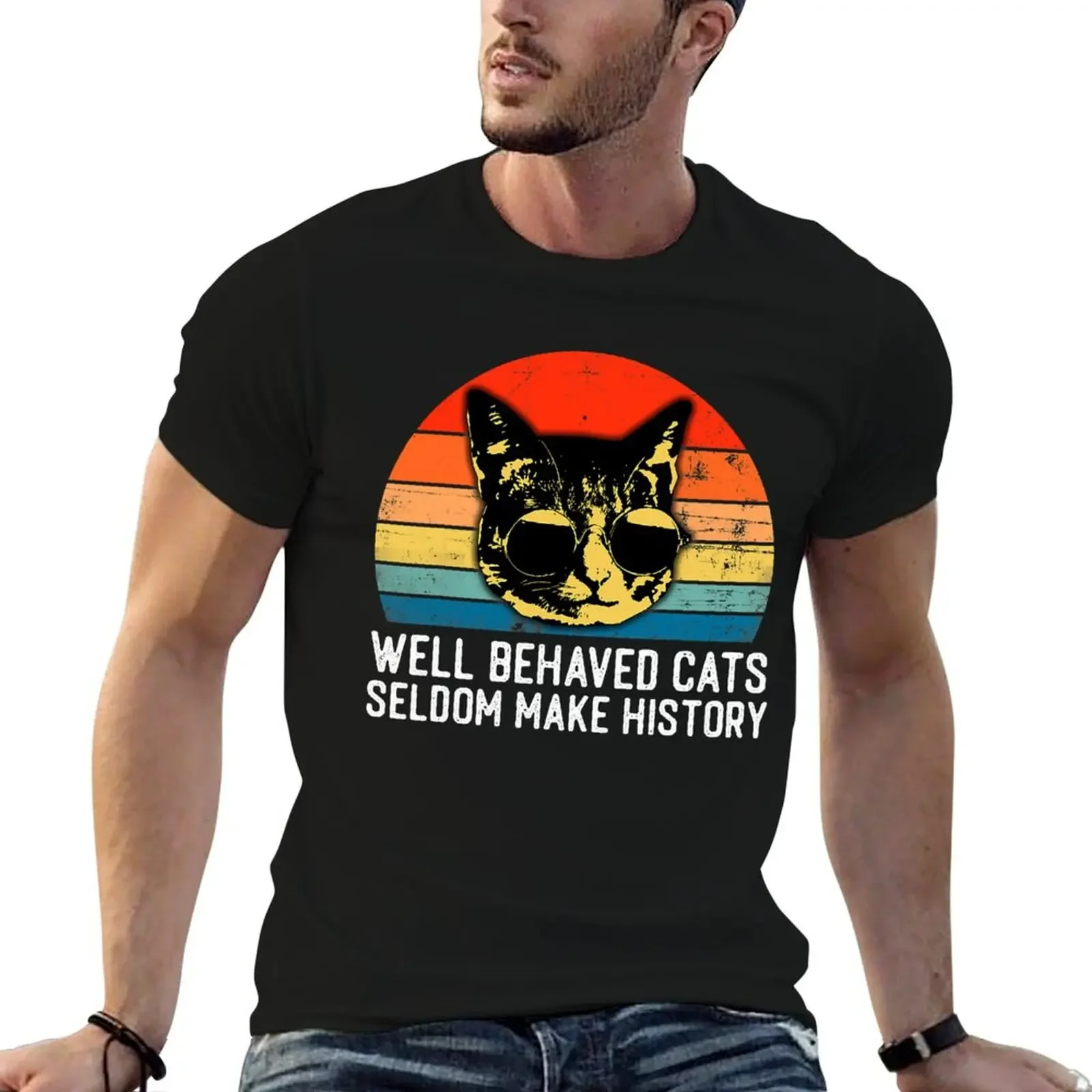 Funny Cat Shirt, Well Behaved Cats Tshirt, Cute Cat T-Shirt anime heavyweights fruit of the loom mens t shirts