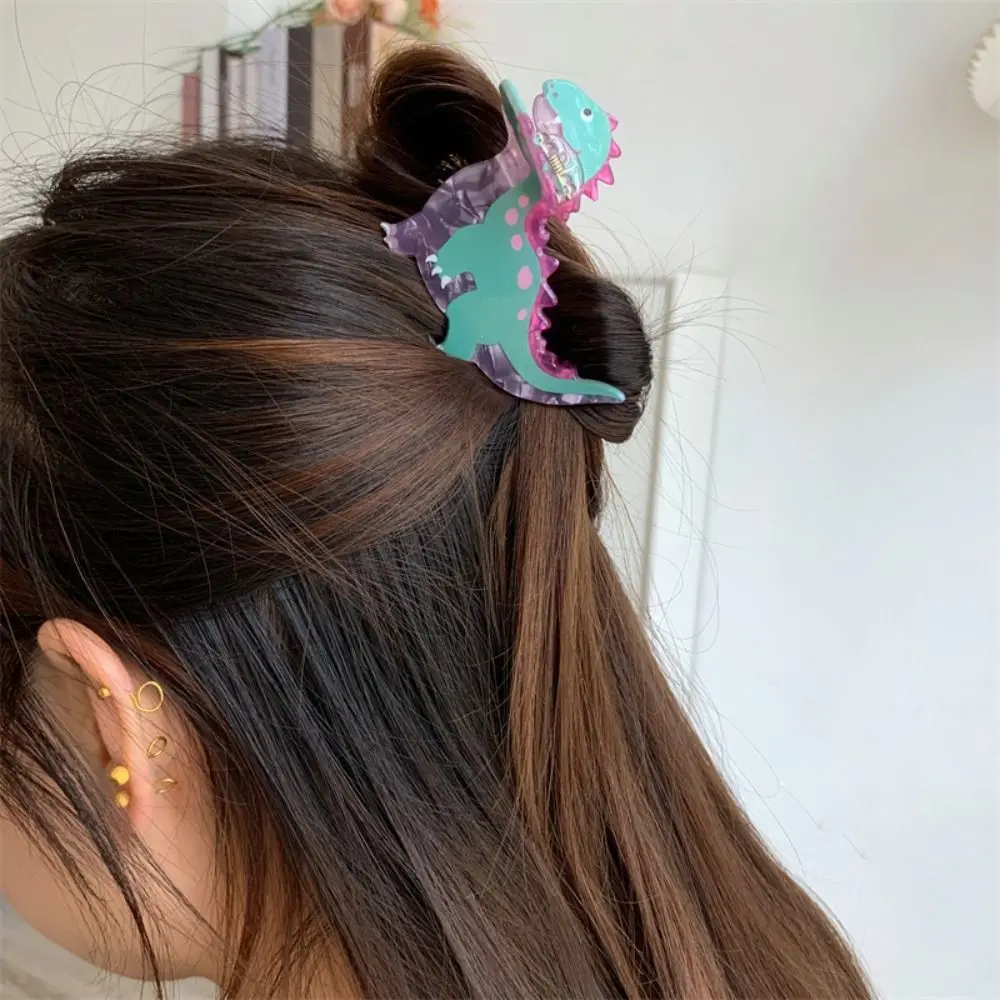 Colorful Dinosaur Hair Claw Funny Chameleon Crab Hair Clip Cute Acrylic Claw Clips Hair Accessories for Women Girls