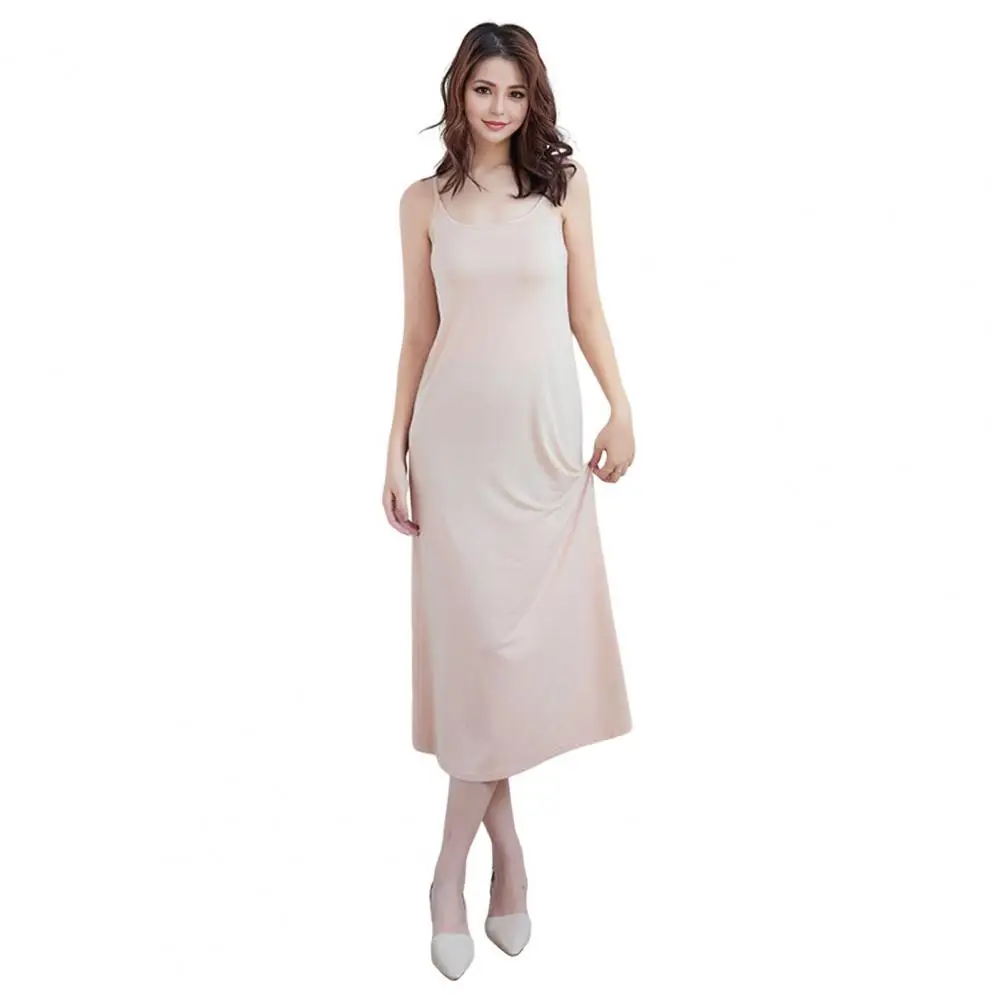 

Stretch Dress Elegant Midi Dress for Women Solid Color Stretchy Backless Suspender Dress for Wear Bedroom Outfits Modal Material