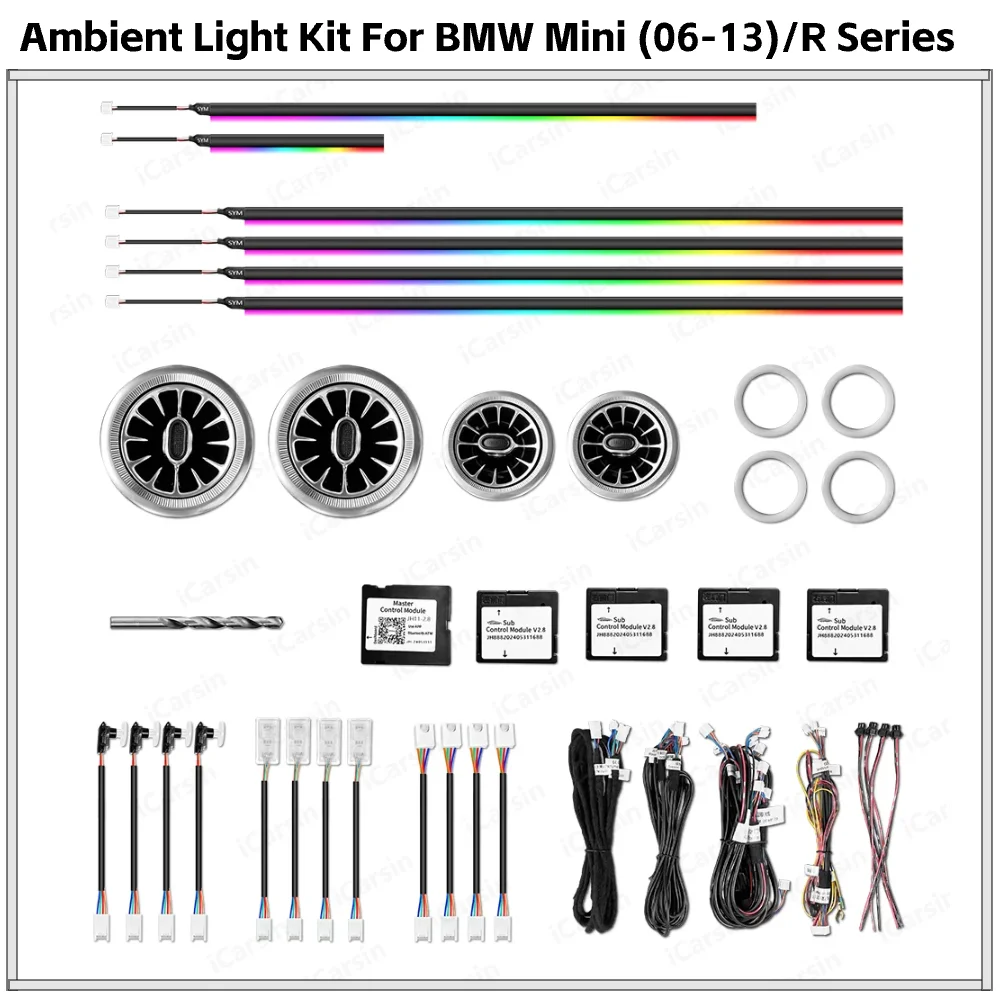 

APP Controlled 256 Color LED Ambient Lighting for BMW Mini Cooper R56 R57 2006-2013 Interior Strip Upgrade Kit