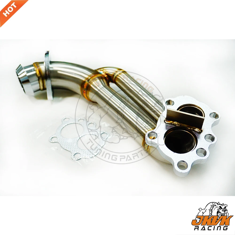 JKVK RACING 42mm Turbo Downpipe For Renault 5GT Stainless Steel 304 Brushed Downpipe