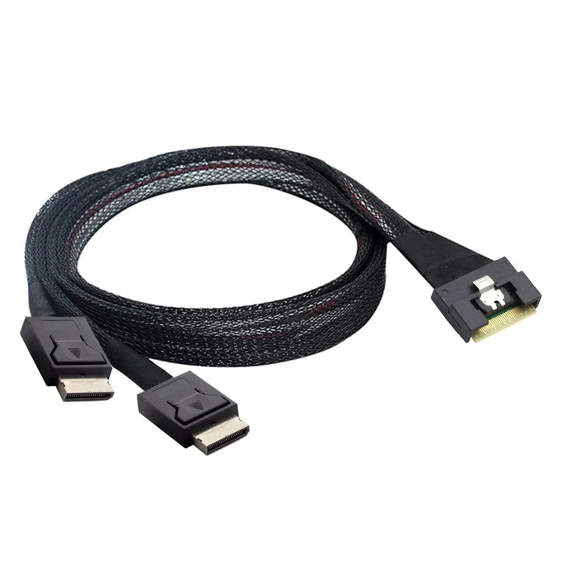 Slim Sas SFF-8654 8i to Oculink SFF-8611 4i X 2 Server High-Speed Cable for Server PCI-Express Riser Card
