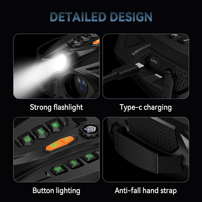 4.0 ''شاشة 4K مناظير للرؤية الليلية 10X التكبير الرقمي مع الضوء التكتيكي 5000mAh الأشعة تحت الحمراء نظارات الرؤية الليلية للتخييم