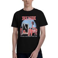 Rush Moving Pictures Tour Rush Band (2) Men's T Shirts  Vintage Tees Short Sleeve Crew Neck T-Shirts 100% Cotton Party Clothes