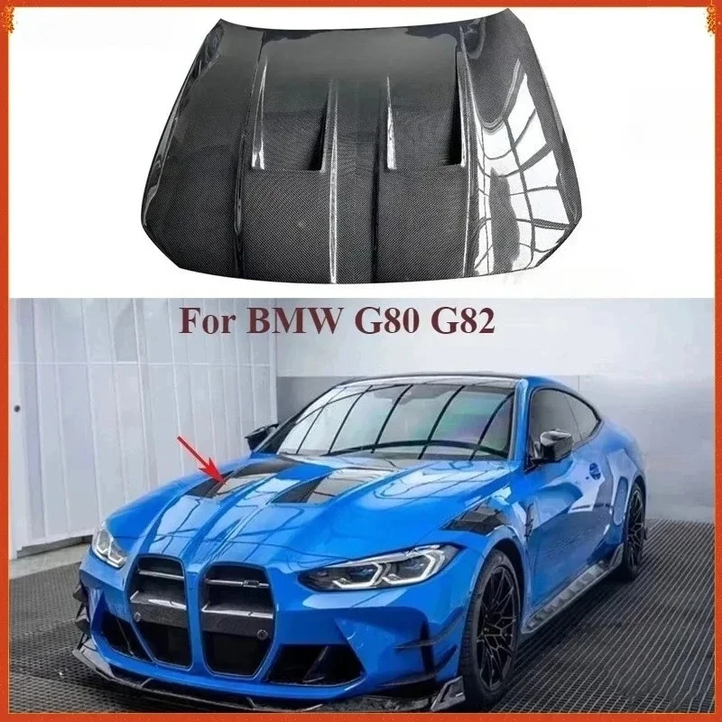

For BMW M3 G80 M4 G82 Real Carbon Fiber 2021+ Exterior Engine Hood Engine Ventilation Cover Modification Body Kit Accessories