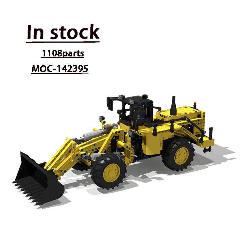 

MOC- 142395 Колесный погрузчик в сборе, сращивание строительных блоков, модель 1108, детали строительных блоков, детские строительные блоки на день рождения, игрушки, подарки