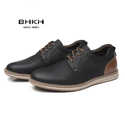 BHKH nuove scarpe da uomo 2024 primavera/estate in pelle Pu scarpe Casual traspiranti stringate stile ufficio Sneaker da uomo d'affari Zapatil