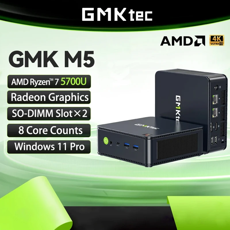 GMKtec M5 Mini PC AMD R5 6600H 6-core 12-thread Computer 16GB DDR5 512GB PCIe 3.0 SSD WiFi 6 BT5.2 Mini PC Desktop Computer