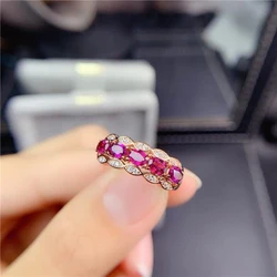 Classic Design Blue Crystal Single Row Rings for Women Fashion Simple and Exquisite Red Engagement Banquet Party Jewelry