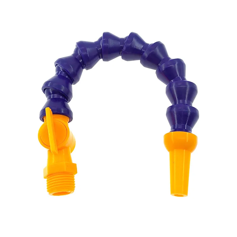 6Pcs Plastic Flexible Water Oil Coolant Tube 300/400/500mm 1/4 3/8 1/2 Hose Flat/Round Nozzle For CNC Milling Lathe Cooling Pipe