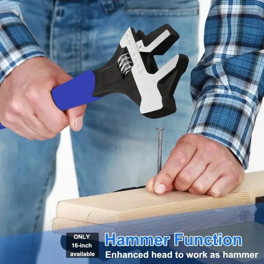 

4in1 MultiFunction Adjustable Spud Wrench CShaped Dual Titanium Alloy Universal Fit Hammer Crowbar Integration Professional Gr