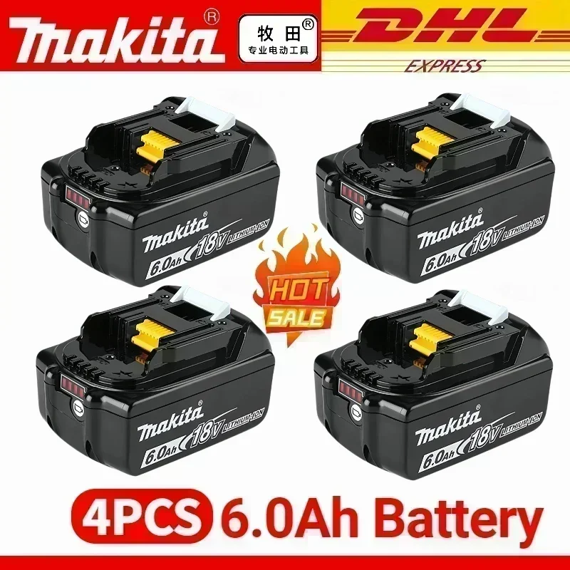 100% originele Makita-batterij, 6.0Ah 18V oplaadbare batterij voor DHP489 DGA404 DDF487 DTD173 DAS180 HR140D Makita 18V elektrisch gereedschap