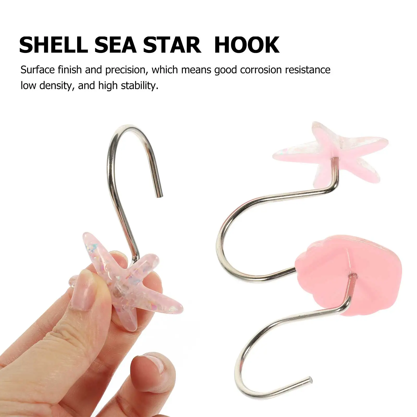 

Shower Curtain Hook Hooks for Hangers Decorative Metal Shell Bathroom Rustproof