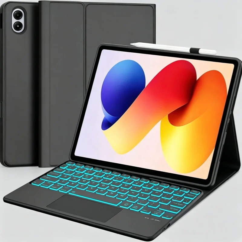 Funda con Teclado para POCO Pad M1 de 12.1 Pulgadas 2026, Funda con Teclado Retroiluminado y Touchpad para Xiaomi Redmi Pad 2 Pro
