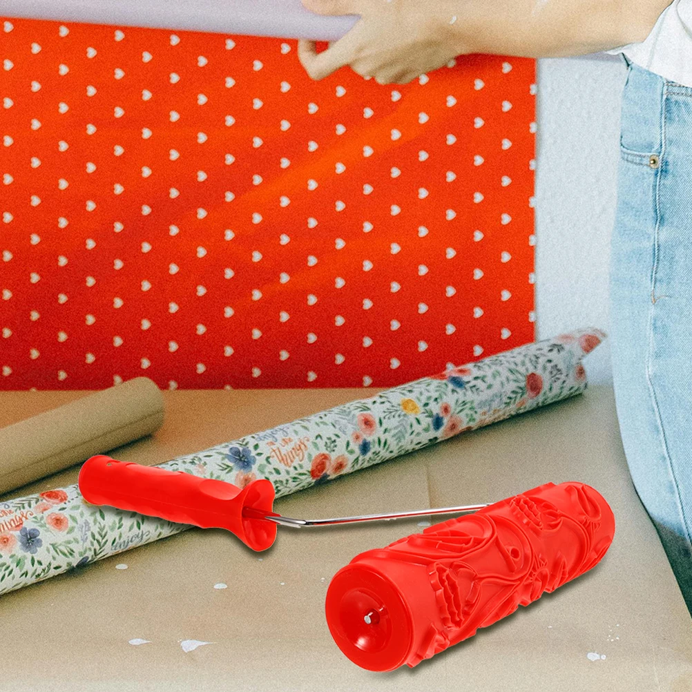 

2Pcs Textured Rubber Patterned Paint Roller for Wall Decoration Embossed Texture Durable DIY Wall Decor Tool Grain Paint Roller