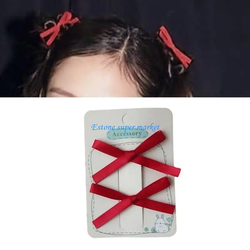 

090B 1 Pair Hair Tie French Hair Scrunchies Barrettes for Women Girls Headdress