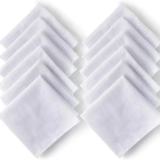 12Pcs Pure Cotton Women's Design Painting Tie-dyeing Rubbing White Square Towel Handkerchief Pure Cotton Men's 40cm