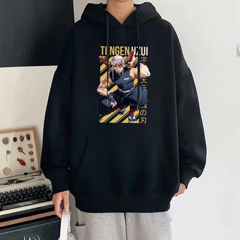 New Fashion Anime Uzui Tengen Printing felpe con cappuccio Unisex autunno e inverno felpa sportiva felpa con cappuccio allentata Casual Top