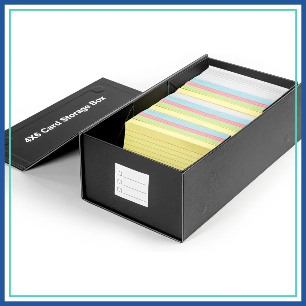 

4x6 Index Card Holder Storage Box, Recipe Card Organizer, 1 Pack